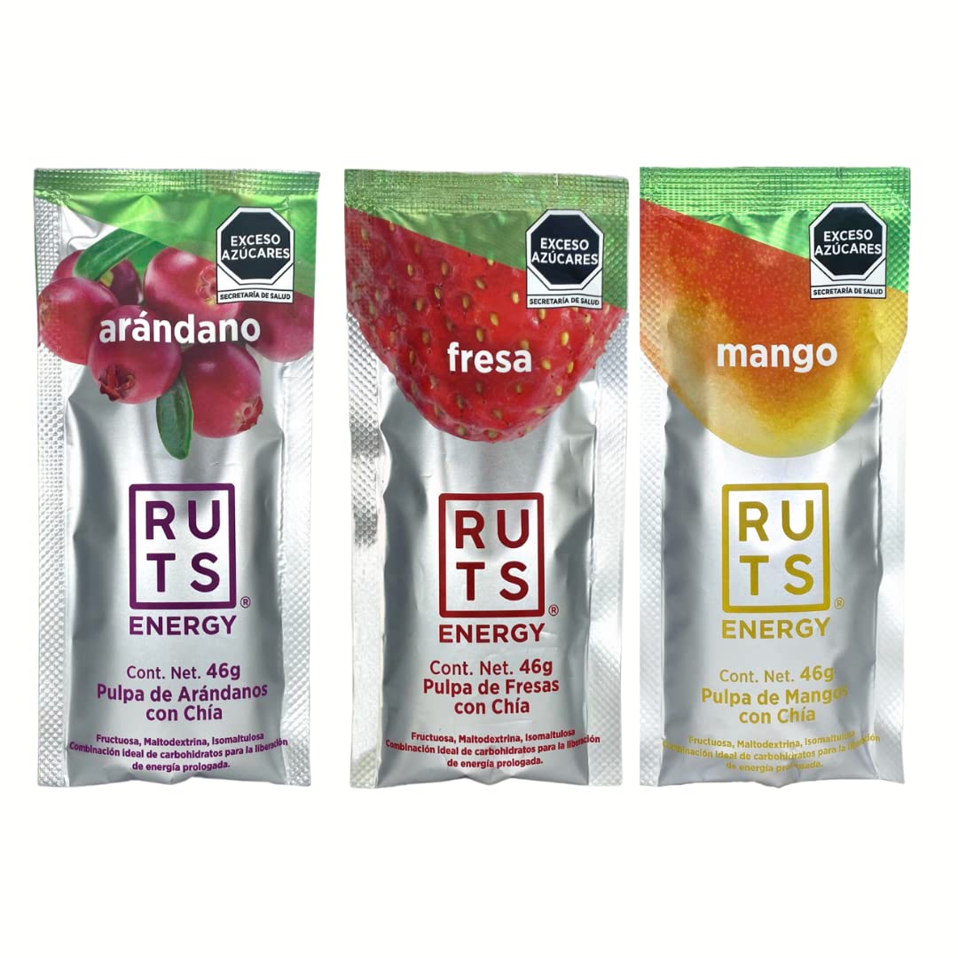 Gel Energético Ruts Energy Mix Arándano, Fresa y Mango 24 46g