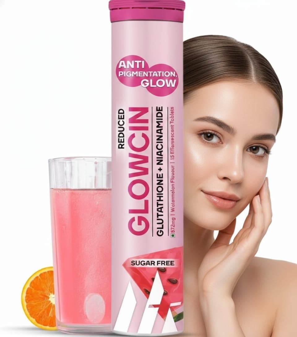 Glutathione Tablets for Glowing Skin | 15 Effervescent Tablets with 572mg L-Glutathione & Vitamin C | Sugar-Free Antioxidant & Skin Glow Supplement for Clear Skin | Orange