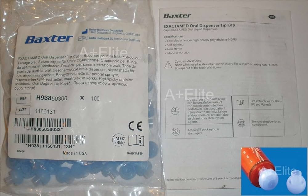 Exactamed Dispenser Tip Cap, Blue, Self-righting, Non-Sterile, 100/cs (Rx) (Continental US Only) (Product Access Restricted. Check with your sales rep to verify eligibility)