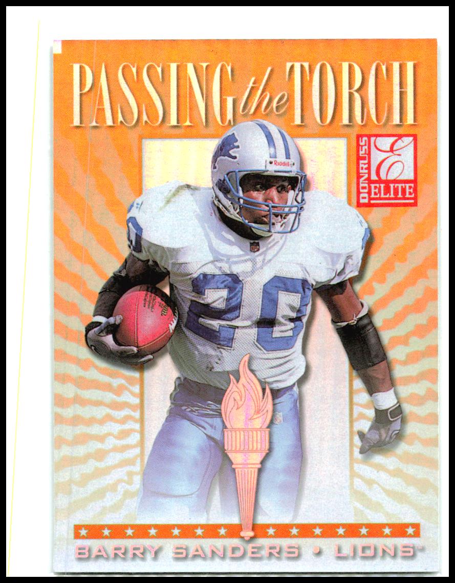 1999 Donruss Elite Passing the Torch #6 Barry Sanders Detroit Lions
