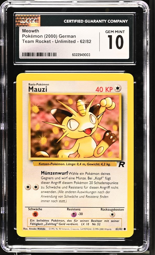 CGC GEM 10 German Meowth (Mauzi) (Graded Card)