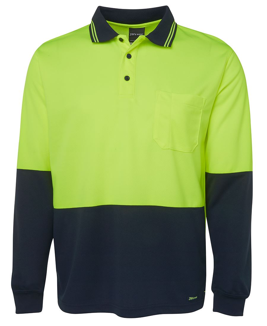 JBs Hi Vis L/S Traditional Polo 6HVPL