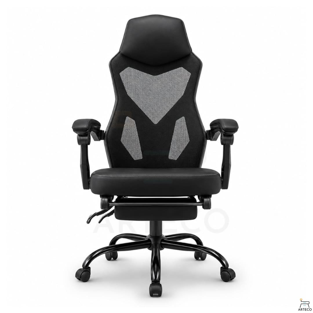 ELVOR - Chaise de Bureau Premium avec Repose-Pieds et Design Ergonomique