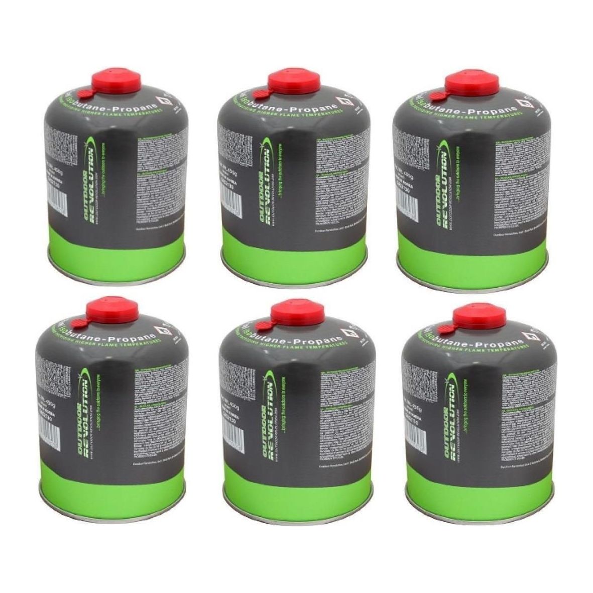 6x Outdoor Revolution Butane Propane Mix 450g Gas Cartridge Canister GAS2130 Outdoor Revolution - Dynamic Drive