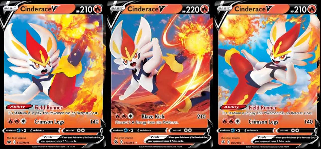 Mua Cinderace V - Pokemon 3 Card Set - Fusion Strike/Rebel Clash/Black Star Promo - Ultra Rare - Holo Foil trên Amazon Mỹ chính hãng 2026