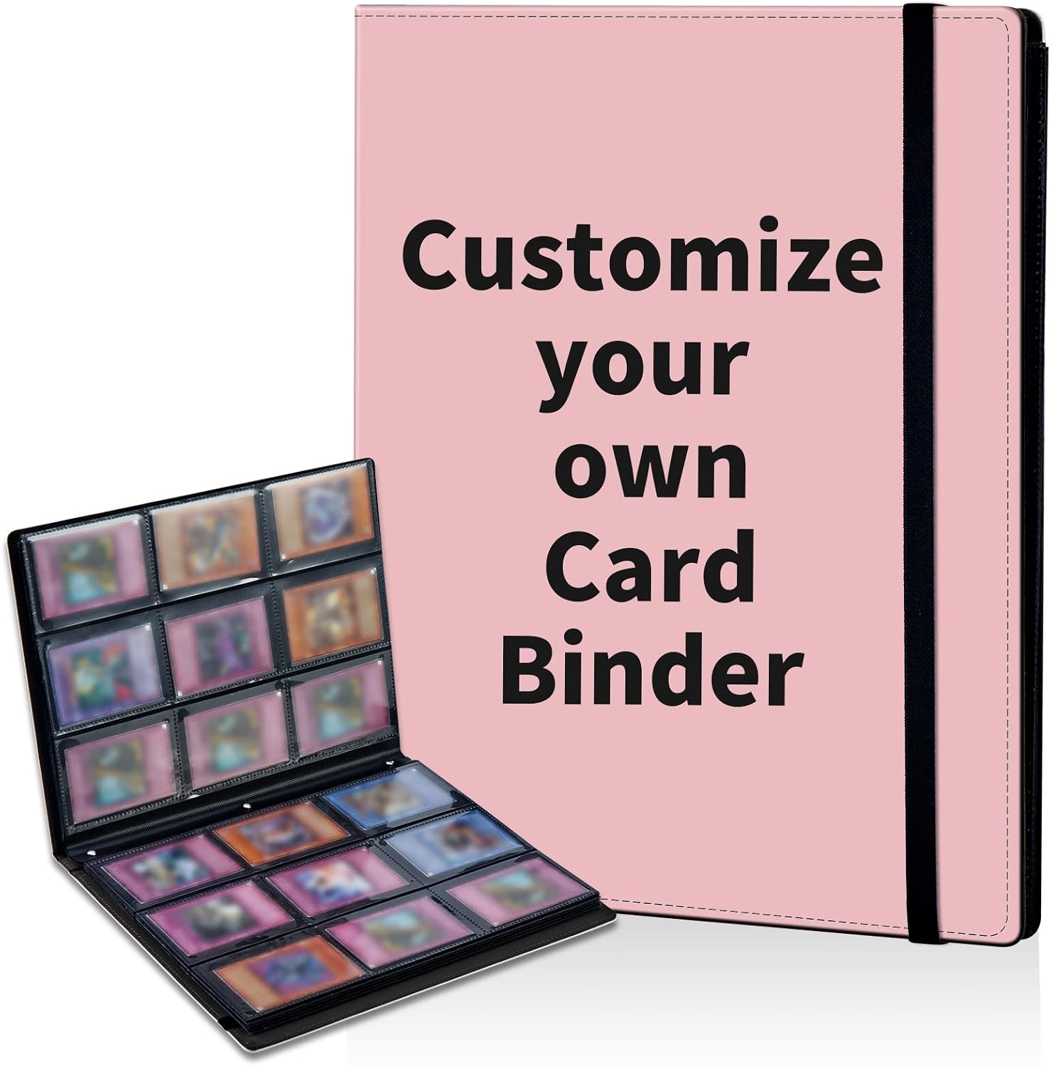 Custom 9 Pocket Card Binder, Personalized Design Trading Card Folders with Double Sided Pockets, 900 Card Collection Binder for Game Cards/Most Standard Size Cards/Sports Cards
