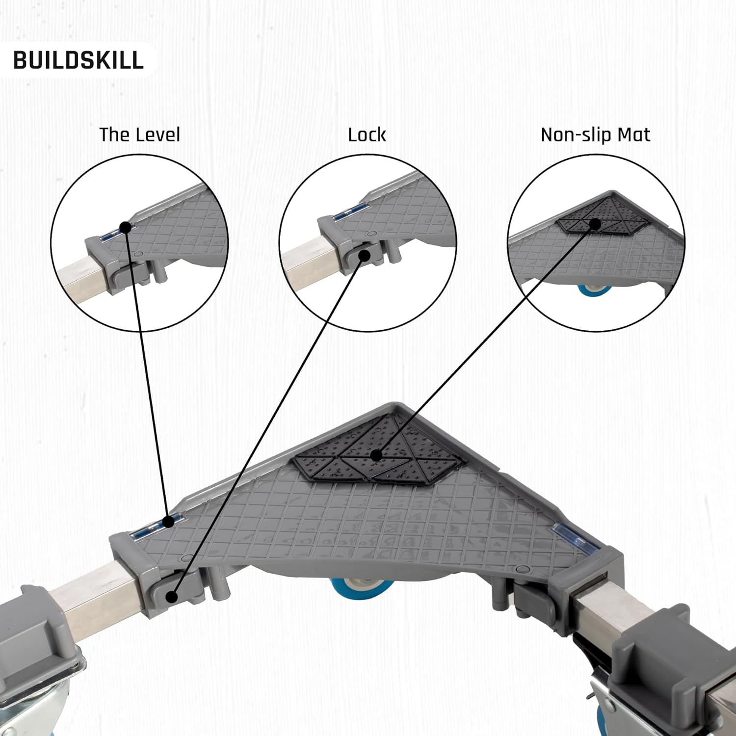 Buildskill Washing Machine Stand (8 Double Wheels)