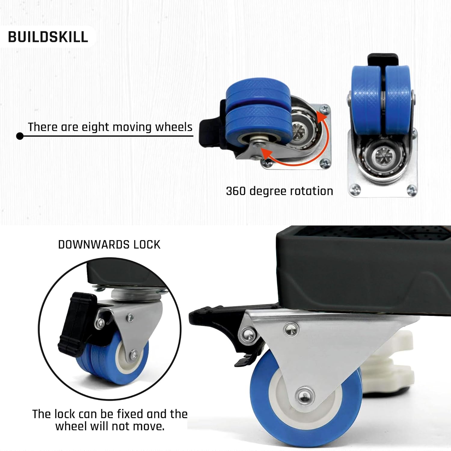 Buildskill Washing Machine Stand (8 Double Wheels)