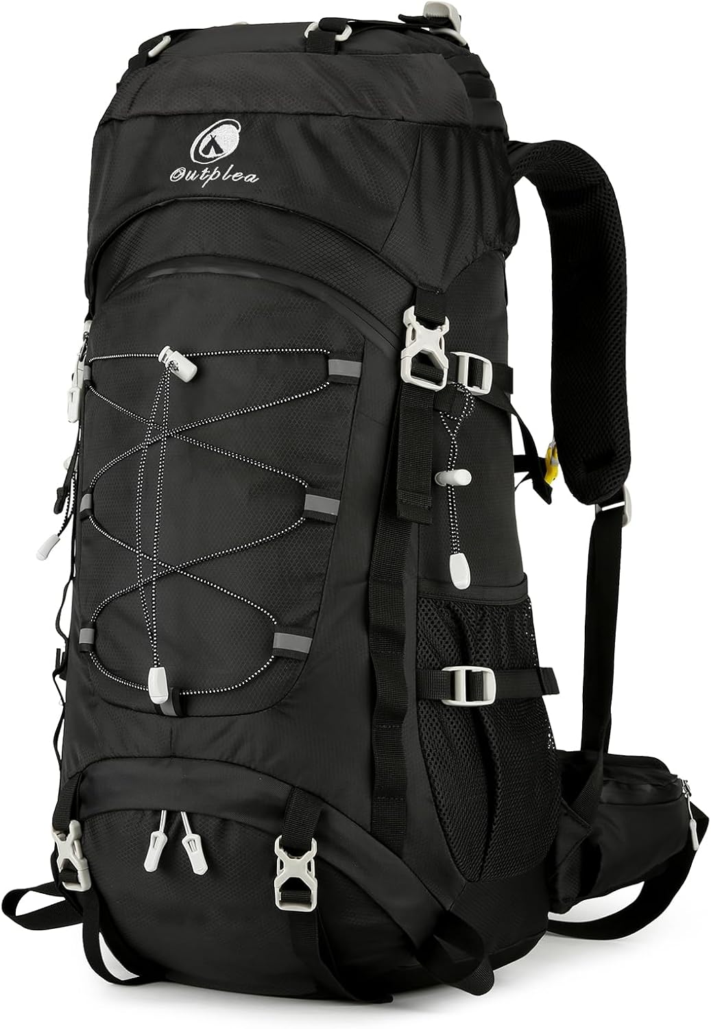 60L Camping Backpack, Large Backpacking Backpack for Hiking, Black | with Rain Cover, Waterproof, for Men & Women, Lightweight, Large & Long, Rucksack Pack for Climbing Touring Travel Camping
