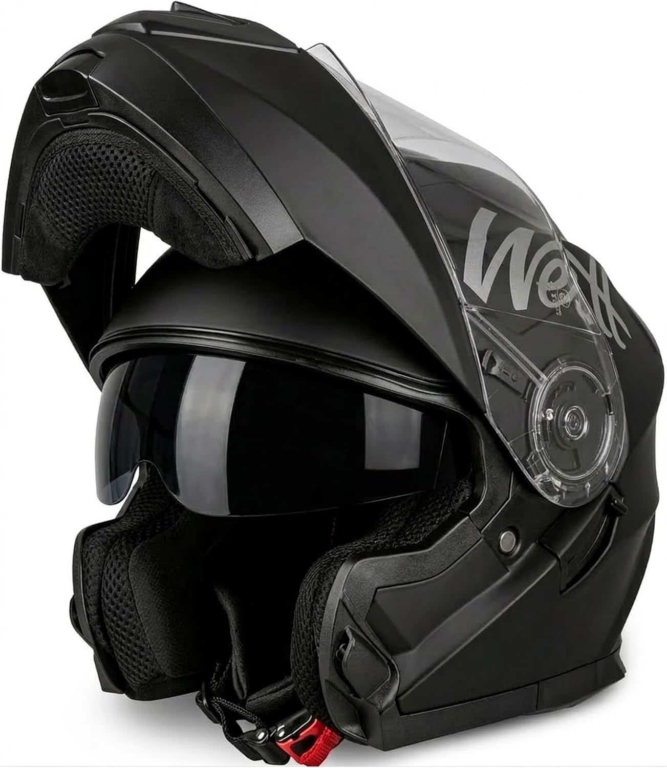 Westt Motorcycle Helmets, Dual Visor Flip Up Modular Helmet - DOT Approved | Helmets for adults, Comfortable neck brace, Reduces wind noise, Safe and convenient, for Men Women (Street Bike, ATV)