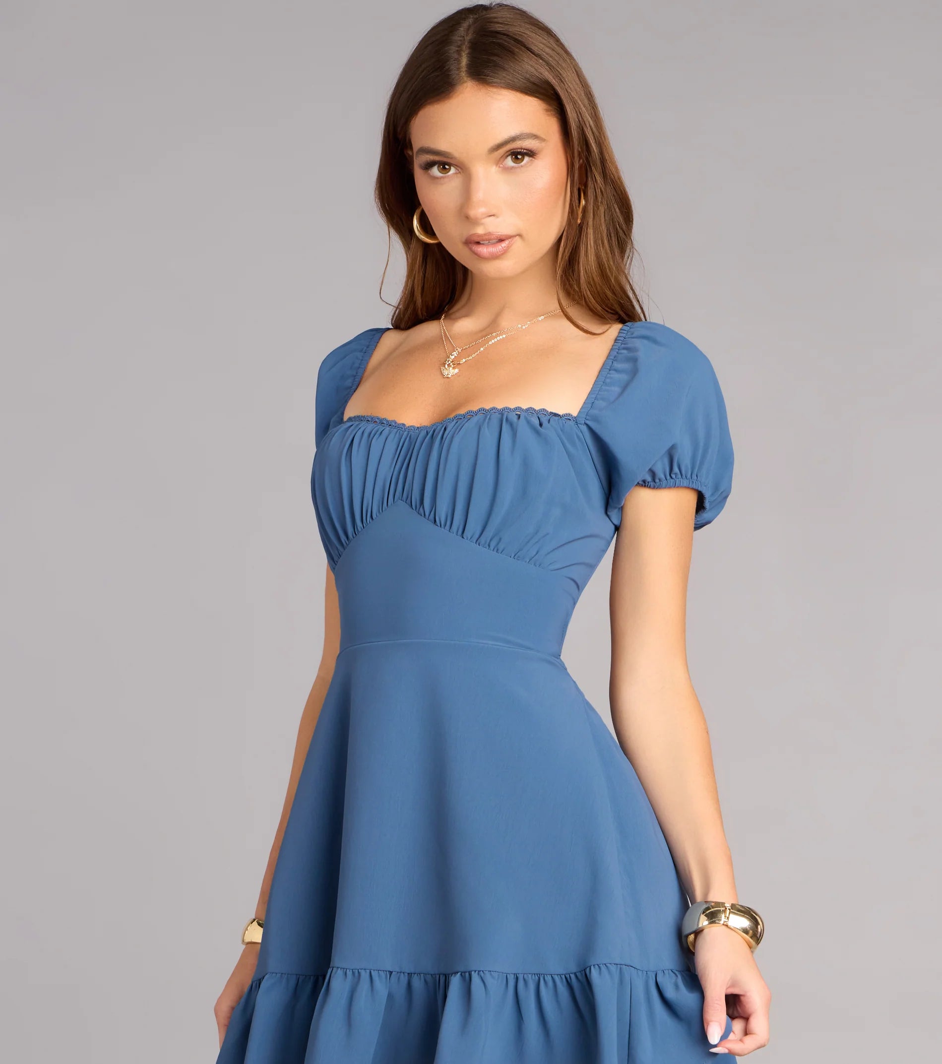 Sweet Moment Lace-Up Skater Dress