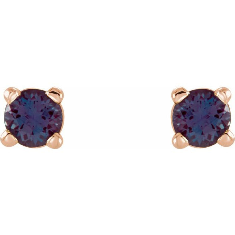 Round 4-Prong Lightweight Stud Earrings