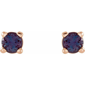 Round 4-Prong Lightweight Stud Earrings