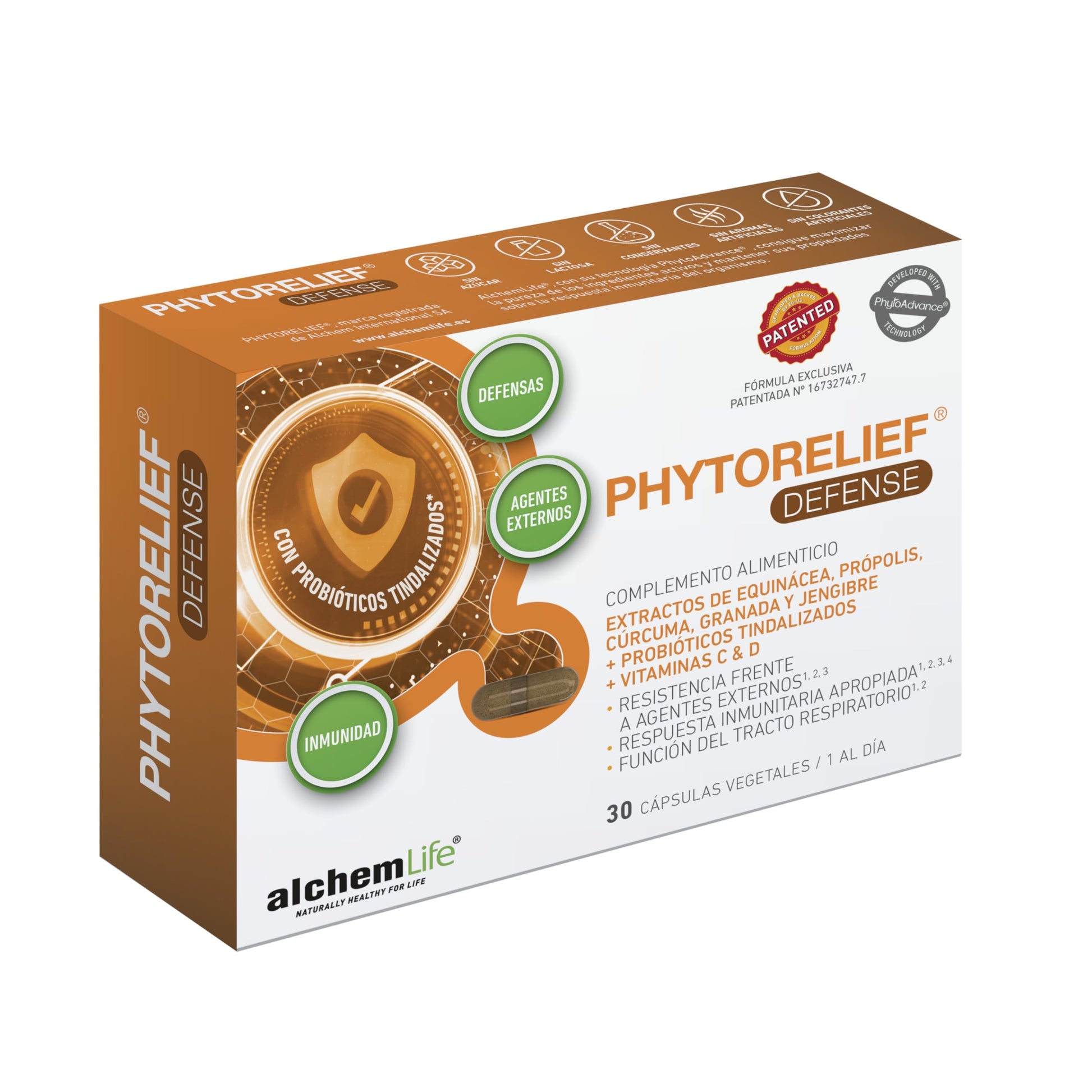 PHYTORELIEF® DEFENSE | ACTIVA TUS DEFENSAS | Con PROBIÓTICOS TINDALIZADOS | El soporte natural para activar tus defensas | 30 cápsulas