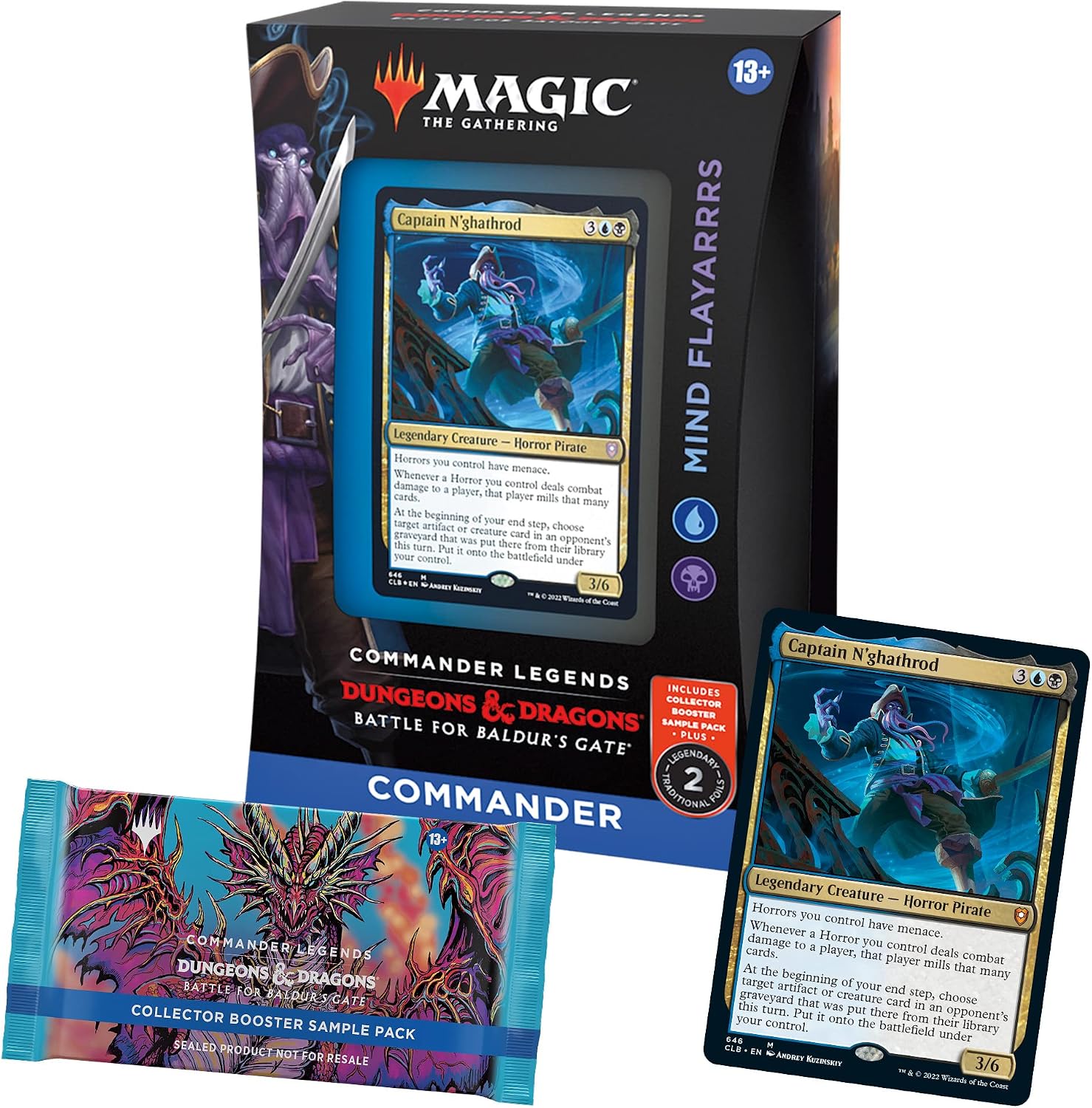 Magic The Gathering Commander Legends: Battle for Baldur’s Gate Commander Deck – Mind Flayarrrs + Collector Booster Sample Pack