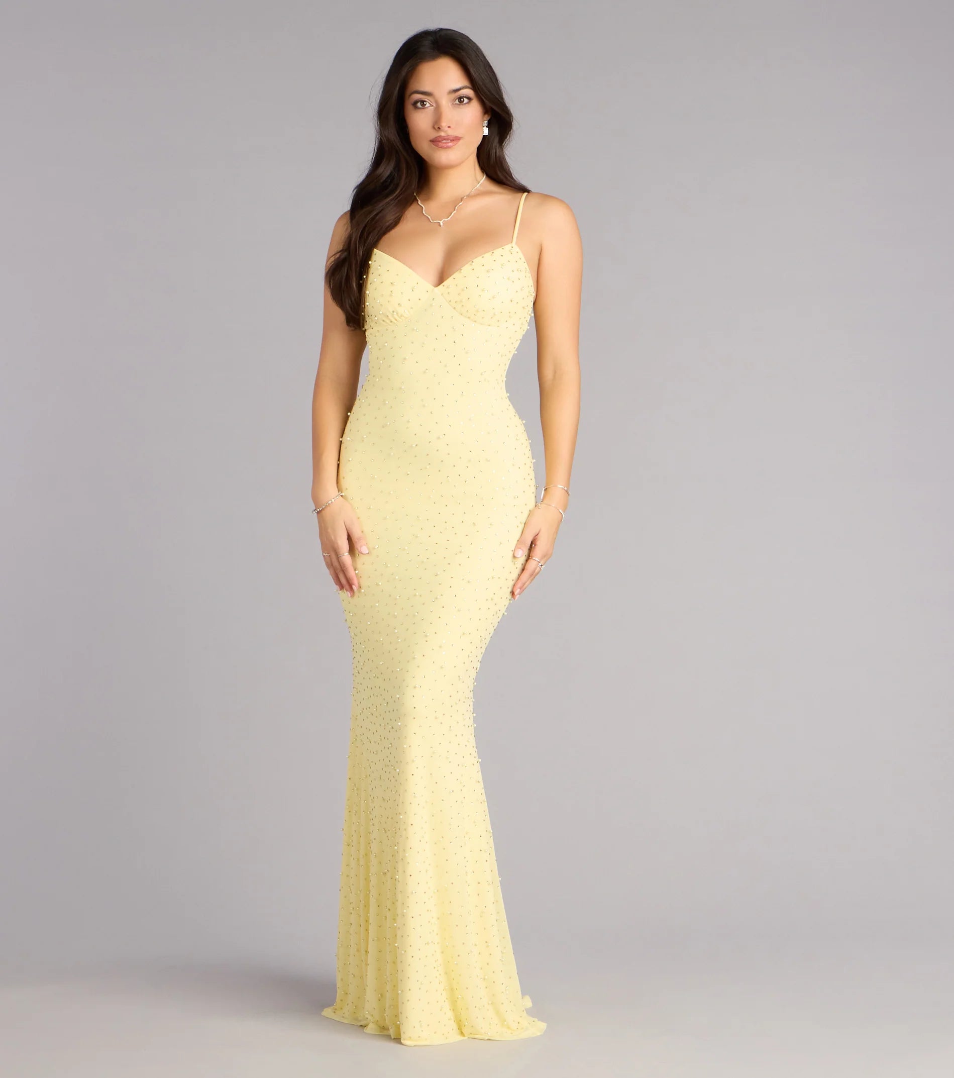 Anisa Pearl Rhinestone Mermaid Formal Dress