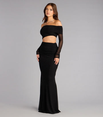 Lila Rhinestone Mermaid Formal Dress