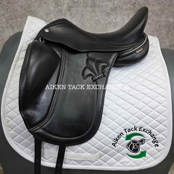 **SOLD** 2018 MacRider Challenge Monoflap Dressage Saddle, 17" Seat, Medium Wide Tree, Wool Flocked Panels