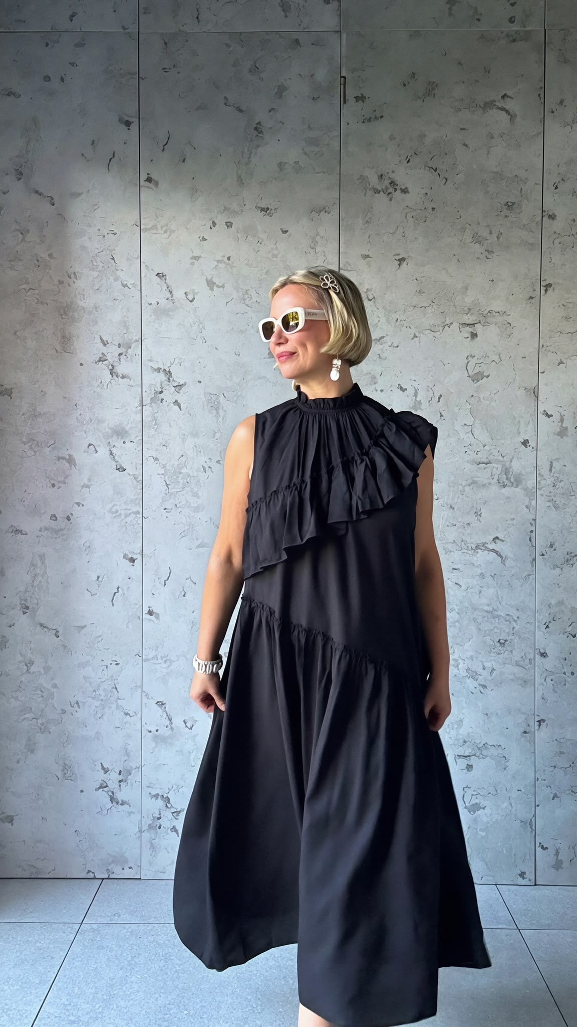 FLOWETRY FRILL MAXI DRESS BLACK *New