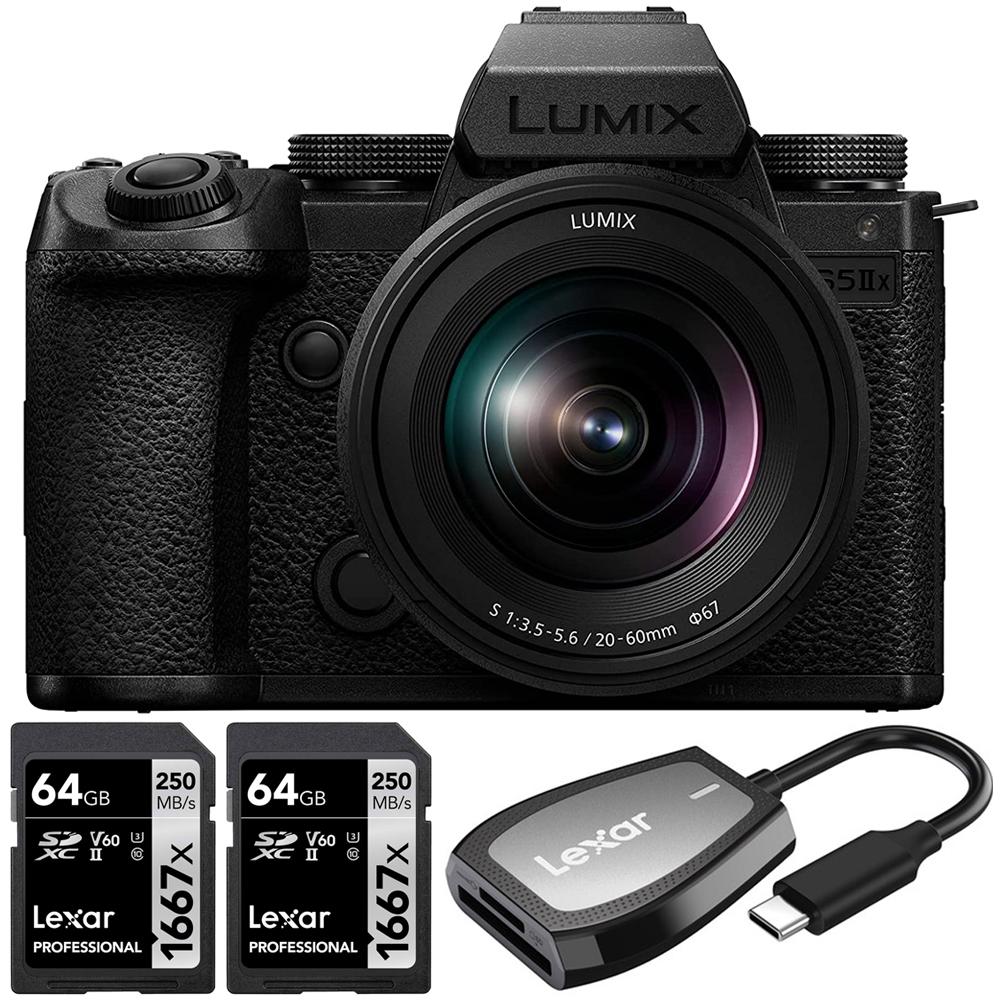 Panasonic Lumix S5IIX Mirrorless Camera +20-60mm Lens + 2x 64GB Card & Reader Bundle