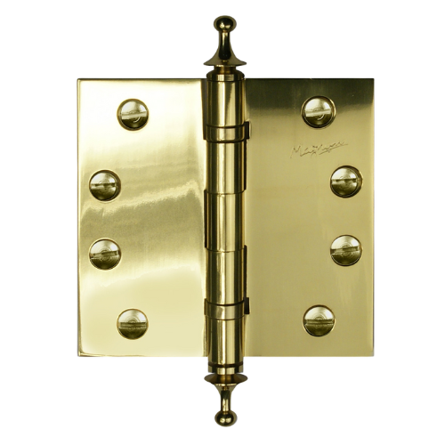 Magnum lagerscharnier vaaskop 100 x 100 mm, messing gelakt
