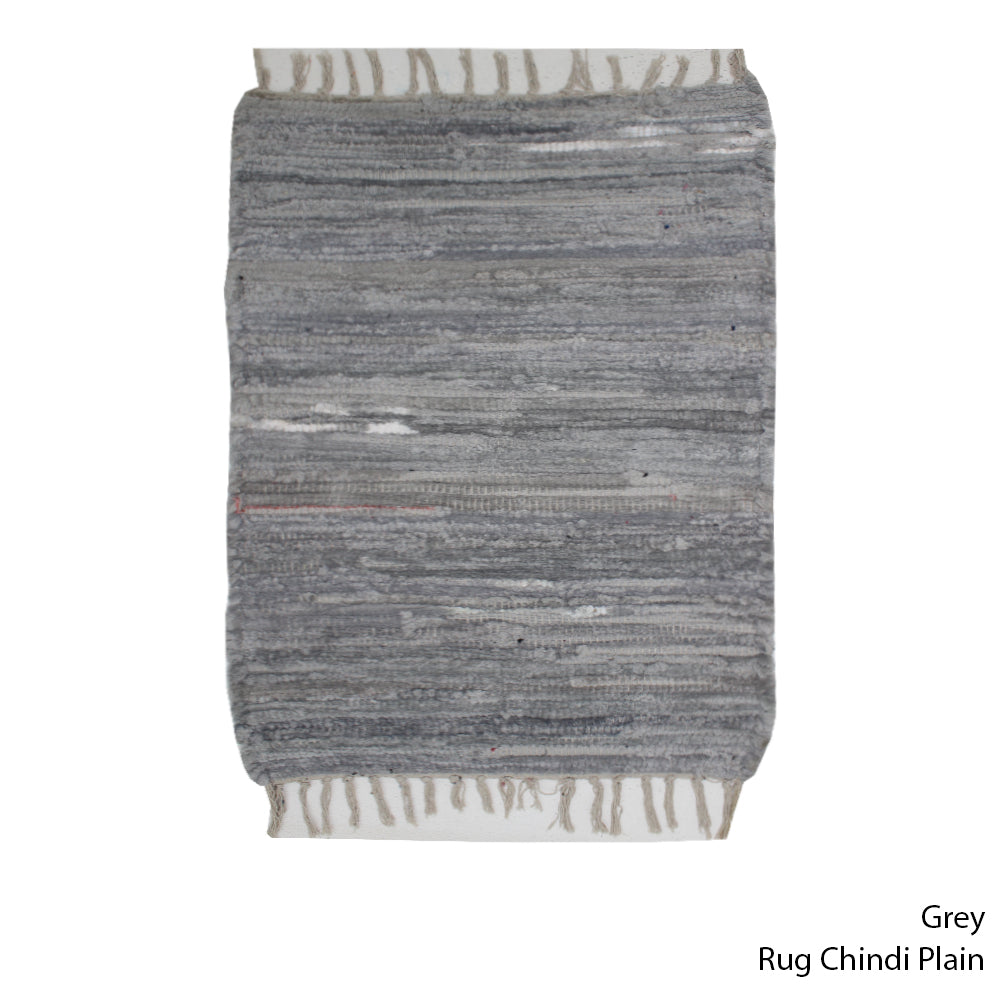 Rug Chindi Plain Grey 50x80