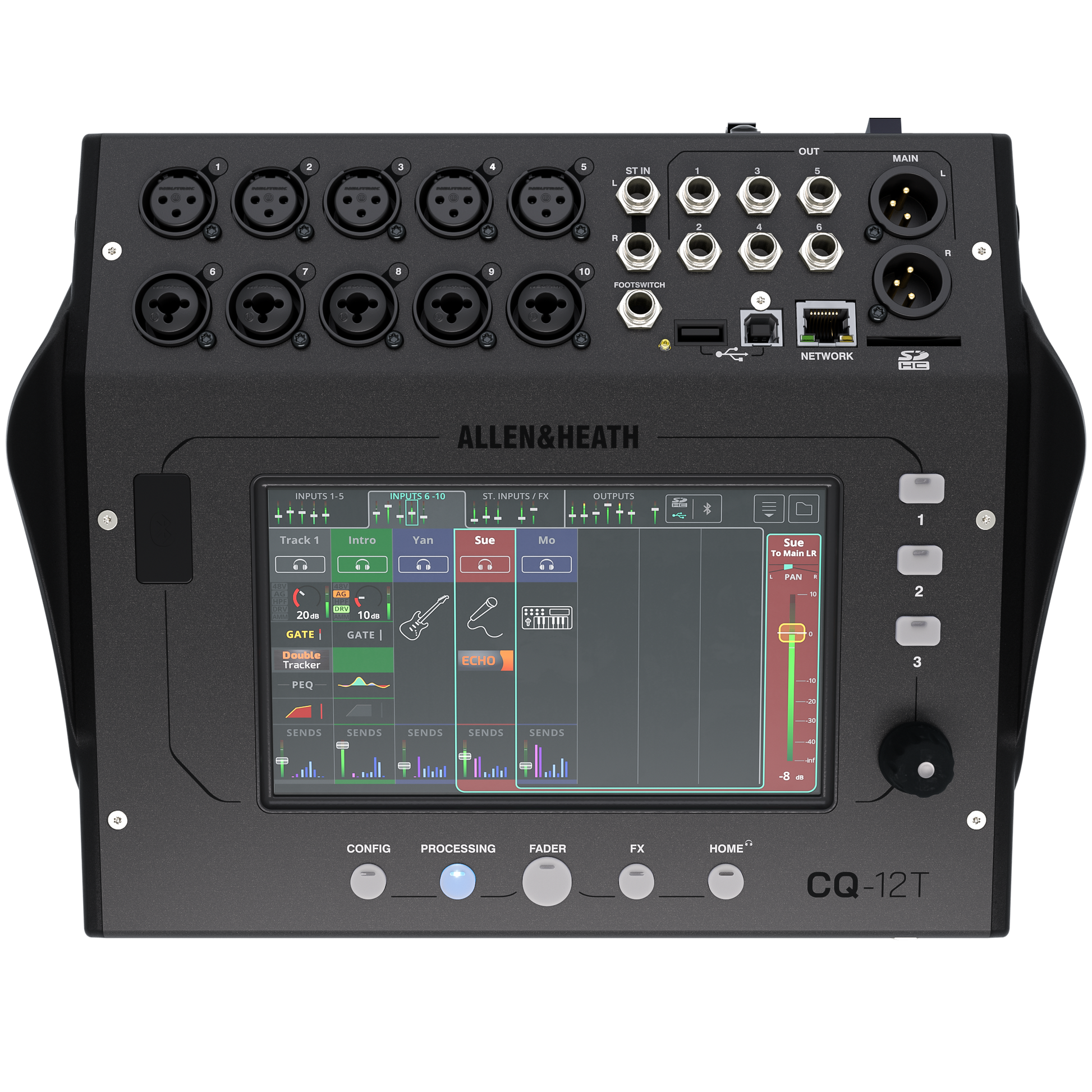 Allen & Heath CQ-12T Compact 12-Channel Digital Mixer w/ Screen-Easy Music Center