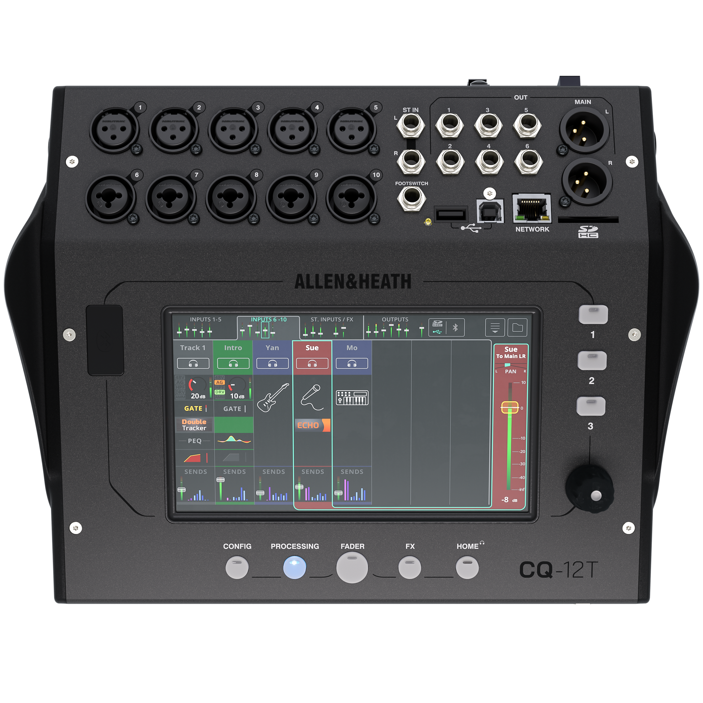 Allen & Heath CQ-12T Compact 12-Channel Digital Mixer w/ Screen-Easy Music Center