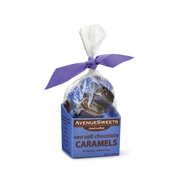 Avenue Sweets - Sea Salt Chocolate Caramels - 5.2oz - stand up boxes with ribbon