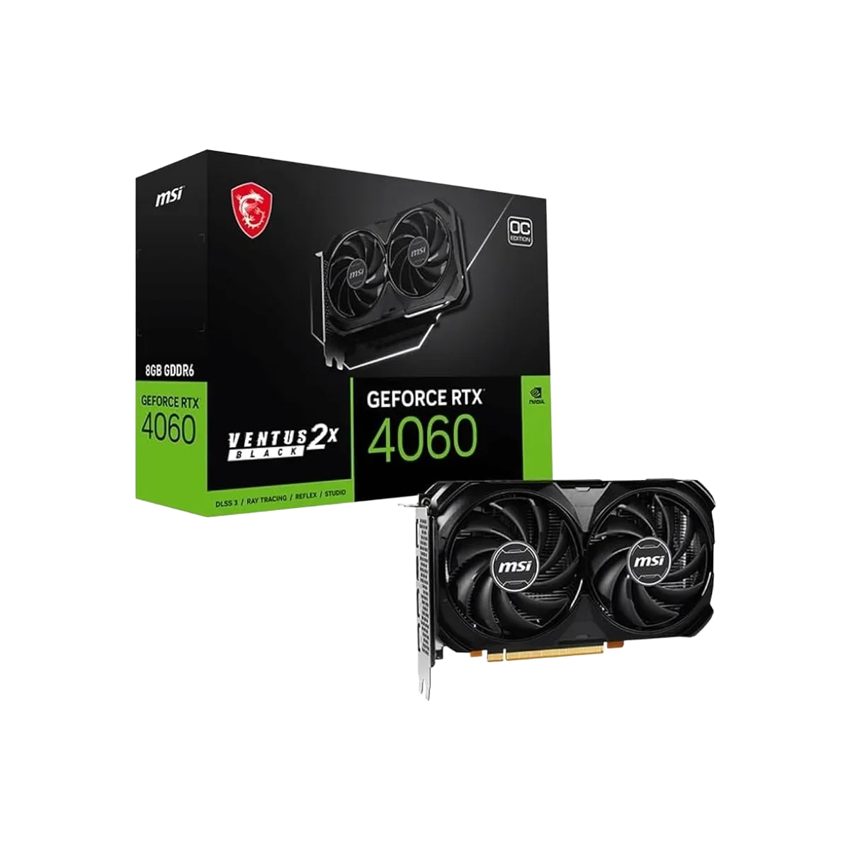 MSI GeForce RTX 4060 Ventus 2X Black 8G OC Graphics Card