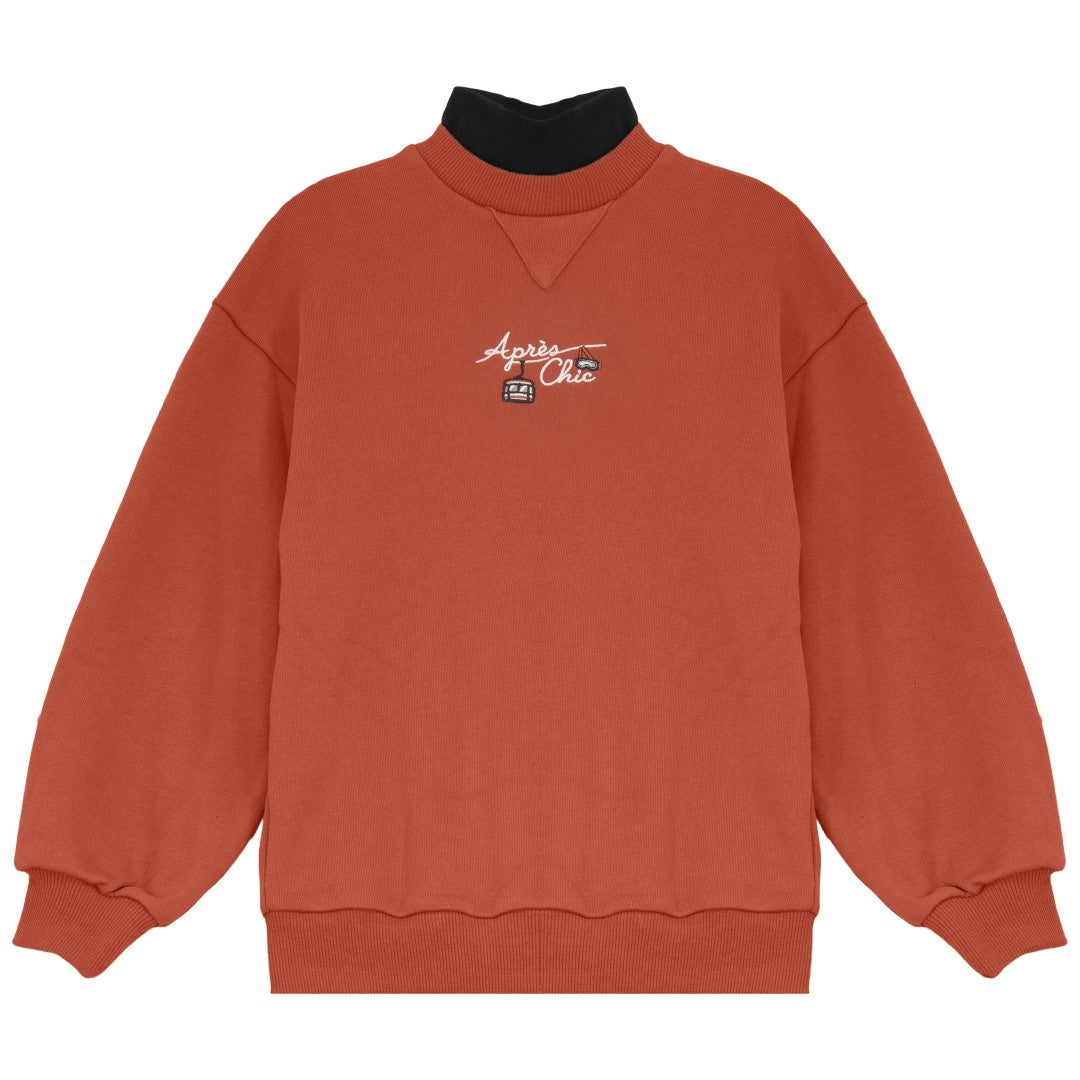 Calla Lili Boy Mockneck Rust Sweatshirt.