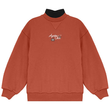 Calla Lili Boy Mockneck Rust Sweatshirt.