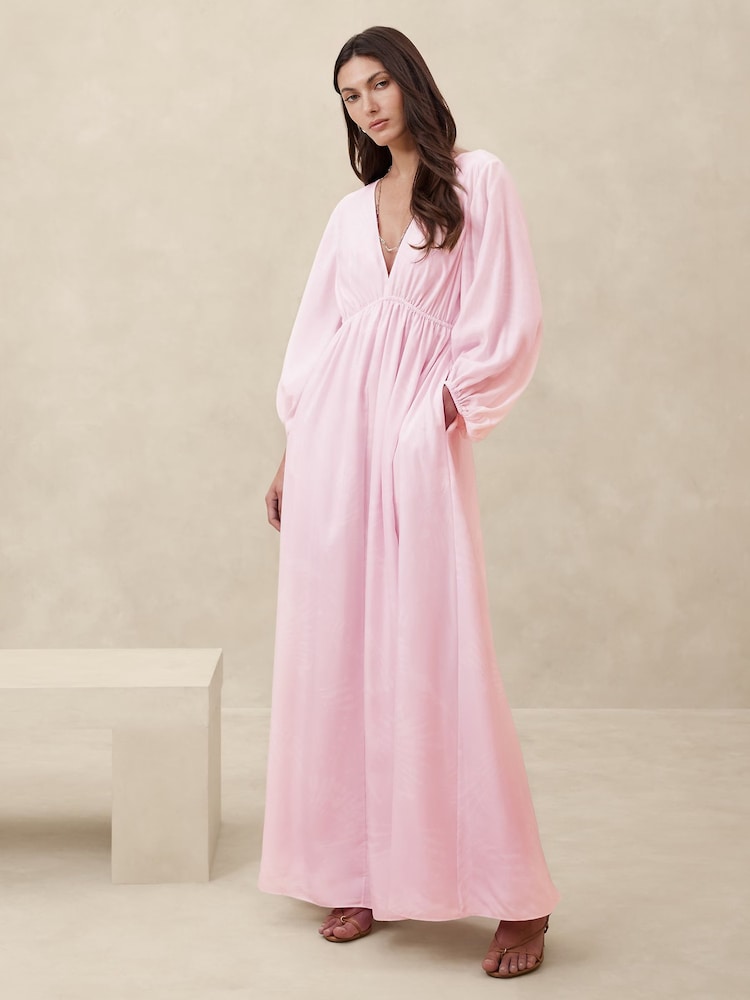 Buy Banana Republic Pink Silk Habotai Backless Maxi Dress from the Next UK  online shop