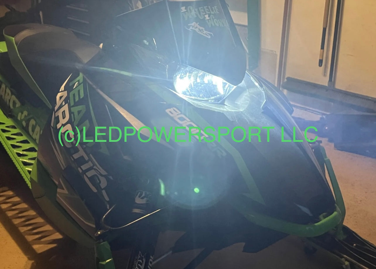 NEW MODEL 15000 Lumen LEDS 2015 Arctic Cat ZR 6000 LXR LED Headlight Upgrade Kit Plug & Play High Low