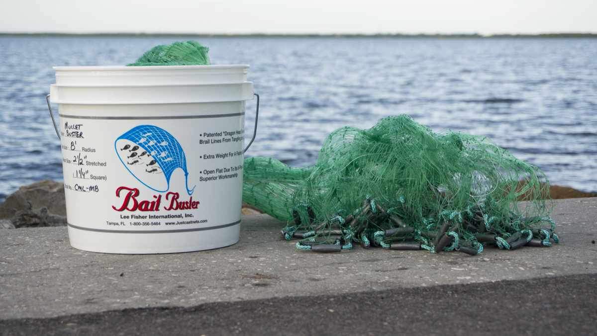 Bait Buster Mullet Cast Nets CML-MB14, 14 ft. Radius, 1-1/4" Sq. Mesh