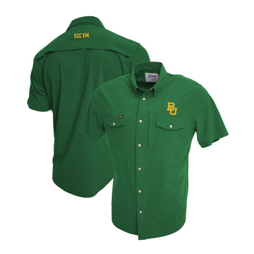 Baylor Tailgater Pearl Snap Button Down Short Sleeve Shirt