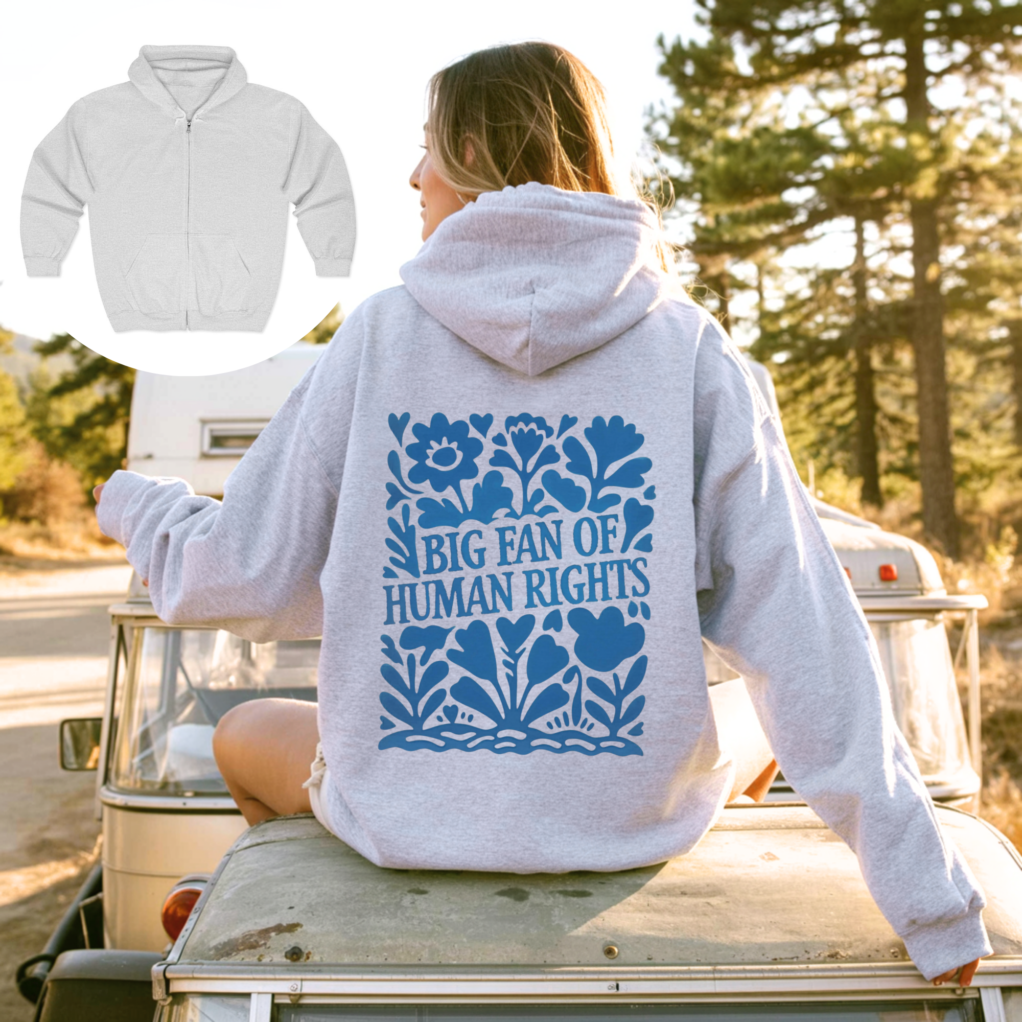 Big Fan Of Human Rights Full  Zip Up Hoodie