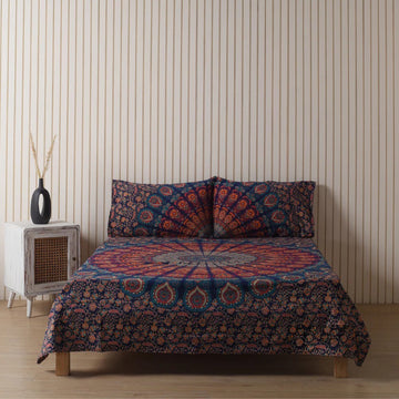 Blue Mandala Bedsheets with pillow covers
