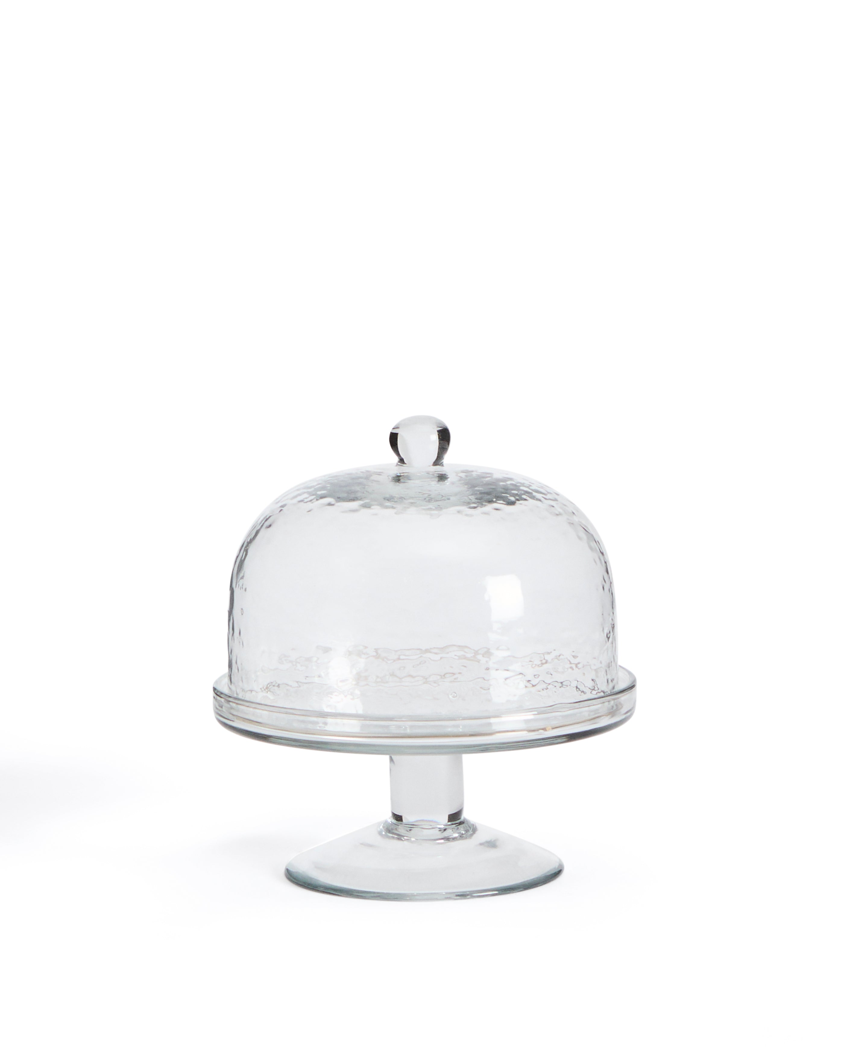 Sileia transparent recycled glass cake plate