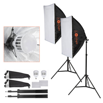 InstaLight Softbox Studio Lighting Kits | 3300lm LED Bulbs | Photography & Video
