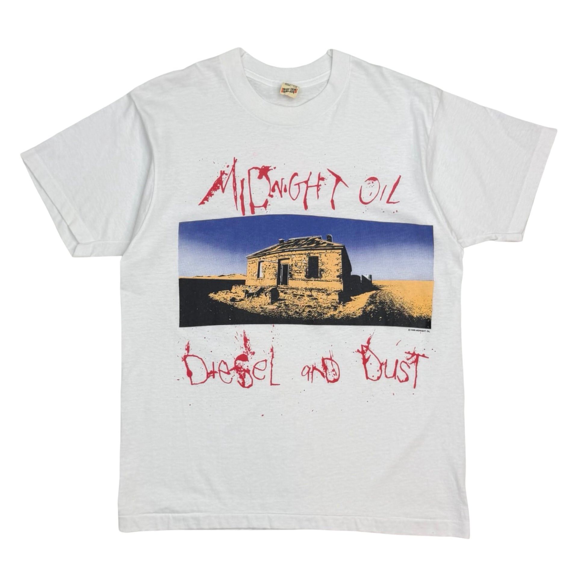 1988 Midnight Oil Diesel and Dust Tee White