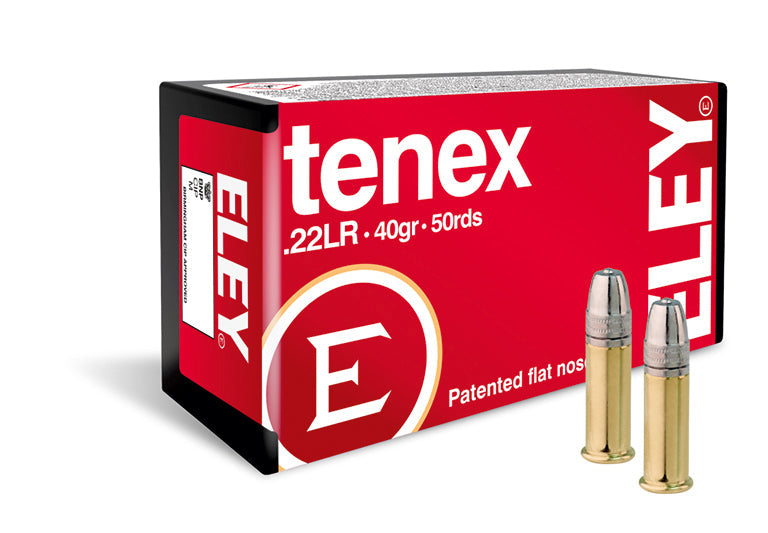 Eley .22LR Tenex 40gr Patented Flat Nose 50pk