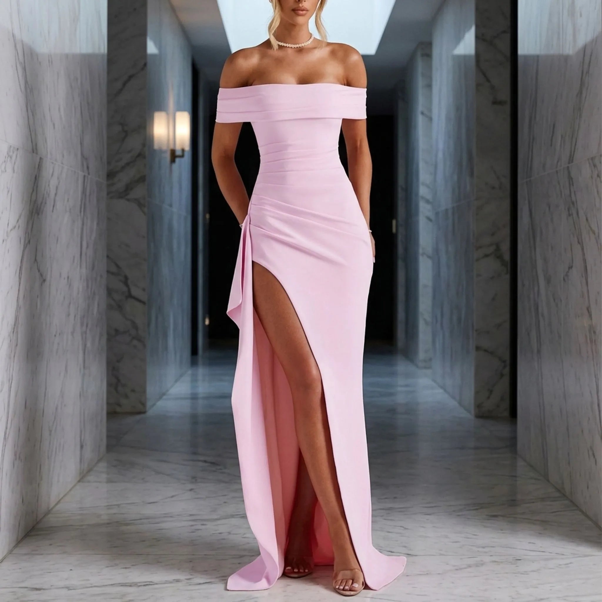 Elegante Off-Shoulder Maxijurk | Navando