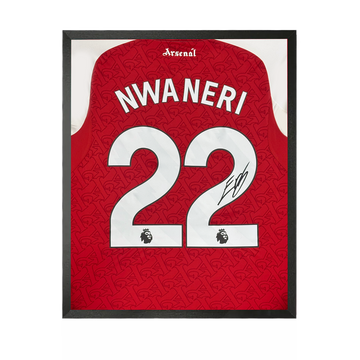 Ethan Nwaneri Signed Arsenal Shirt Compact Frame
