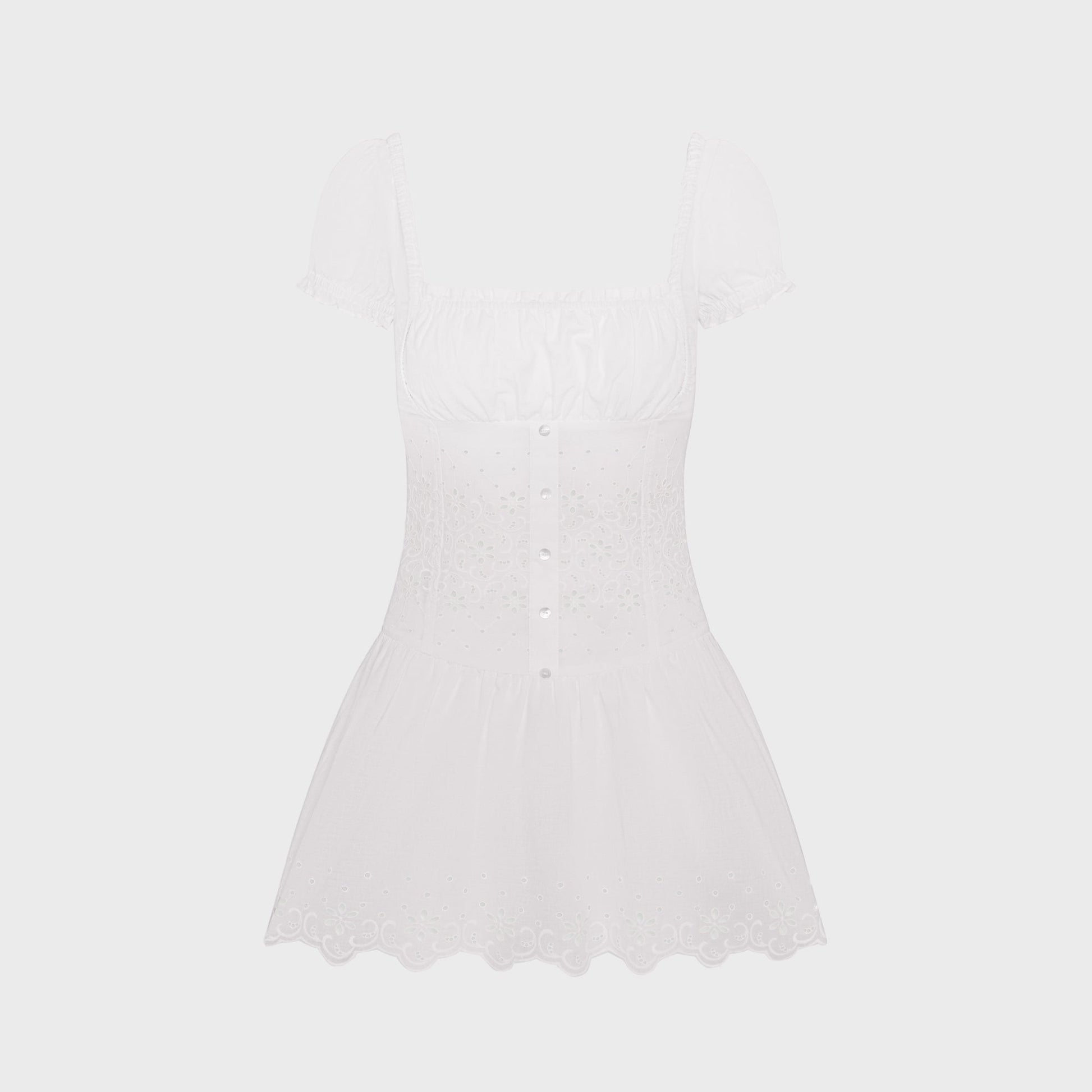Frankies Bikinis Lucien Cotton Mini Dress - Optic White