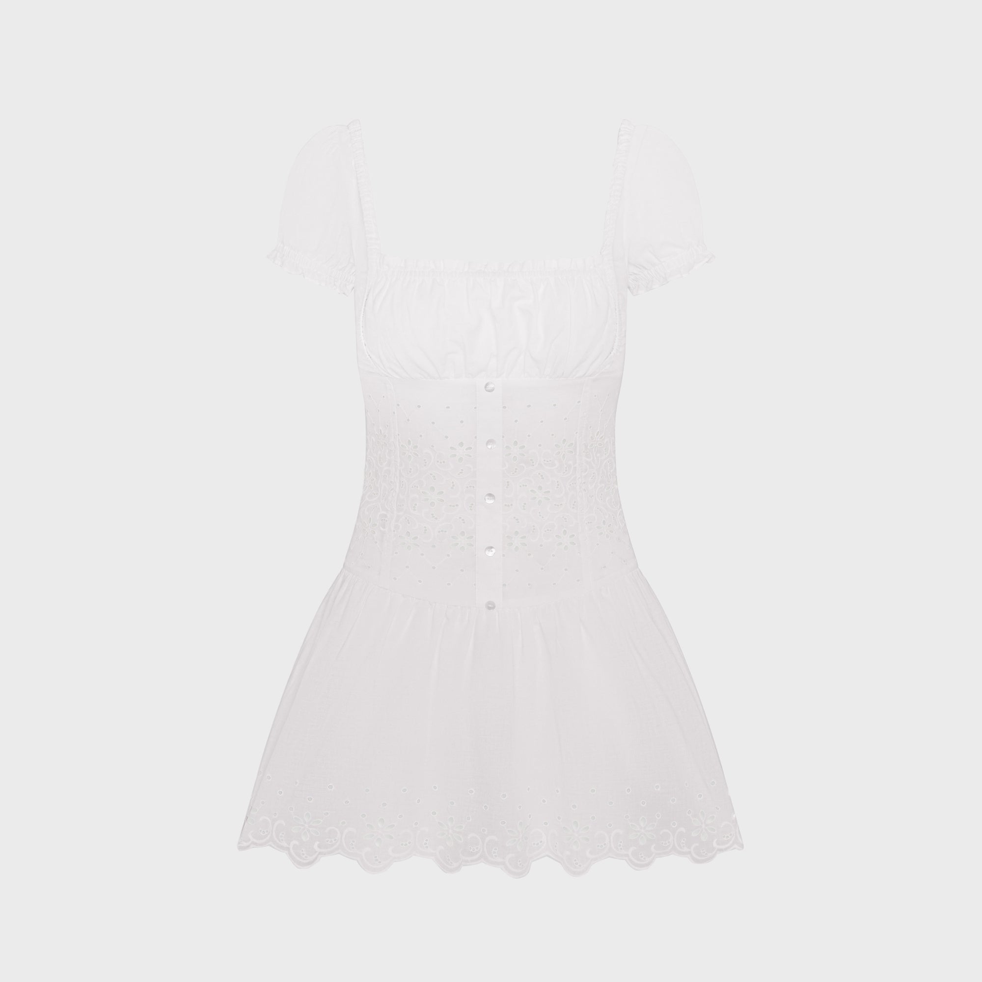 Frankies Bikinis Lucien Cotton Mini Dress - Optic White