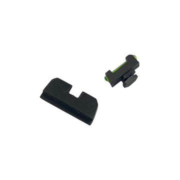 Silotac Fiber Optic Front Blacked Out Rear Sight For Taurus G3, Green