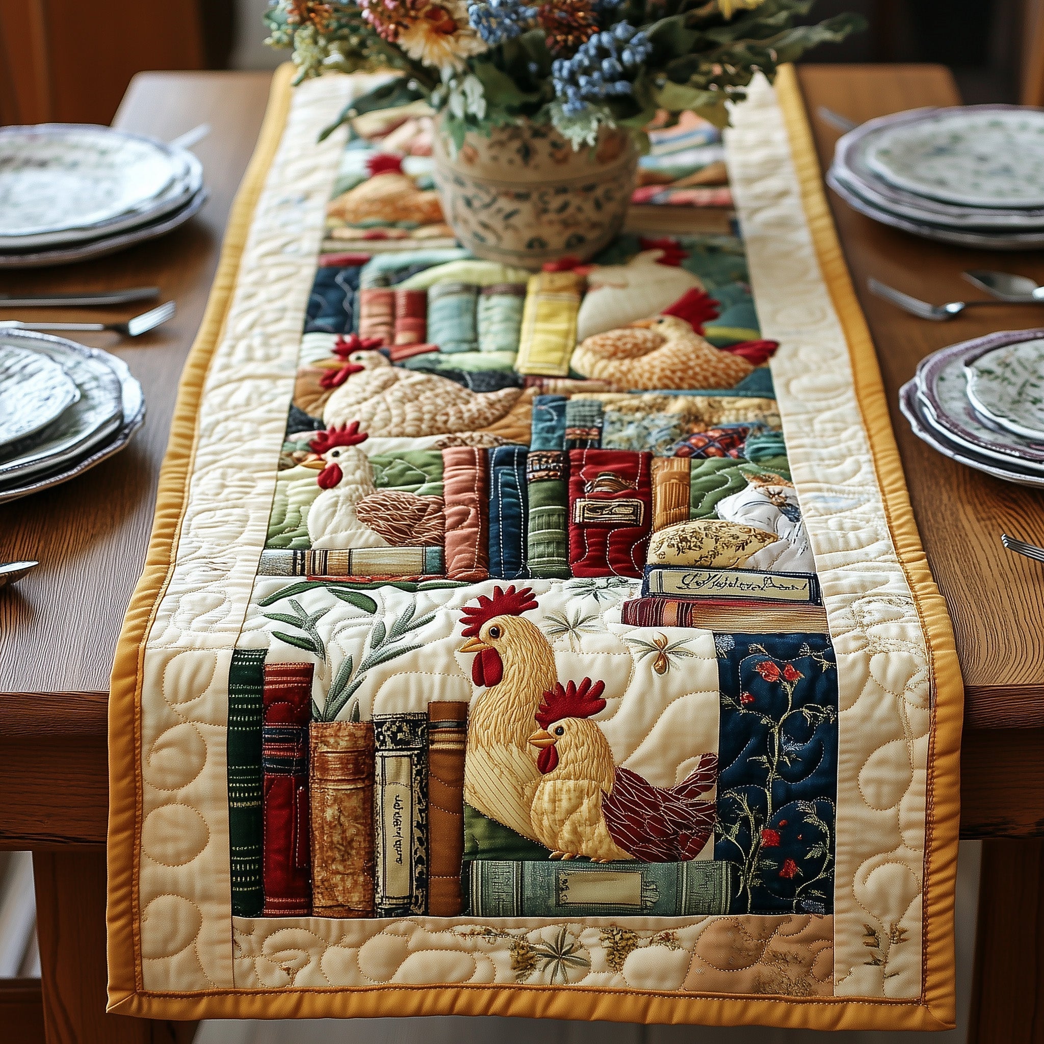Reading Chicken Quilted Table Runner GFTONL4319
