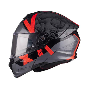 Casco Abatible Mt 935 RSV Genesis R SV Shift B15 Rojo Negro Brillo
