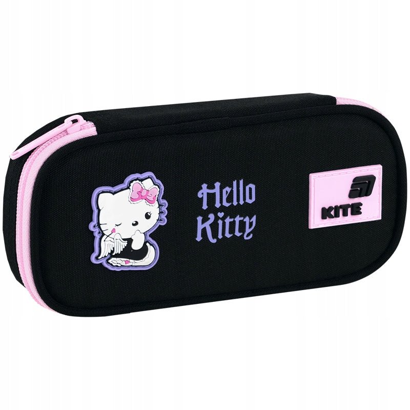 Piórnik dla dziewczynek Hello Kitty z ozdobną gumową naszywką.